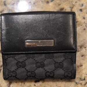 Gucci Black Wallet with Silver Accent